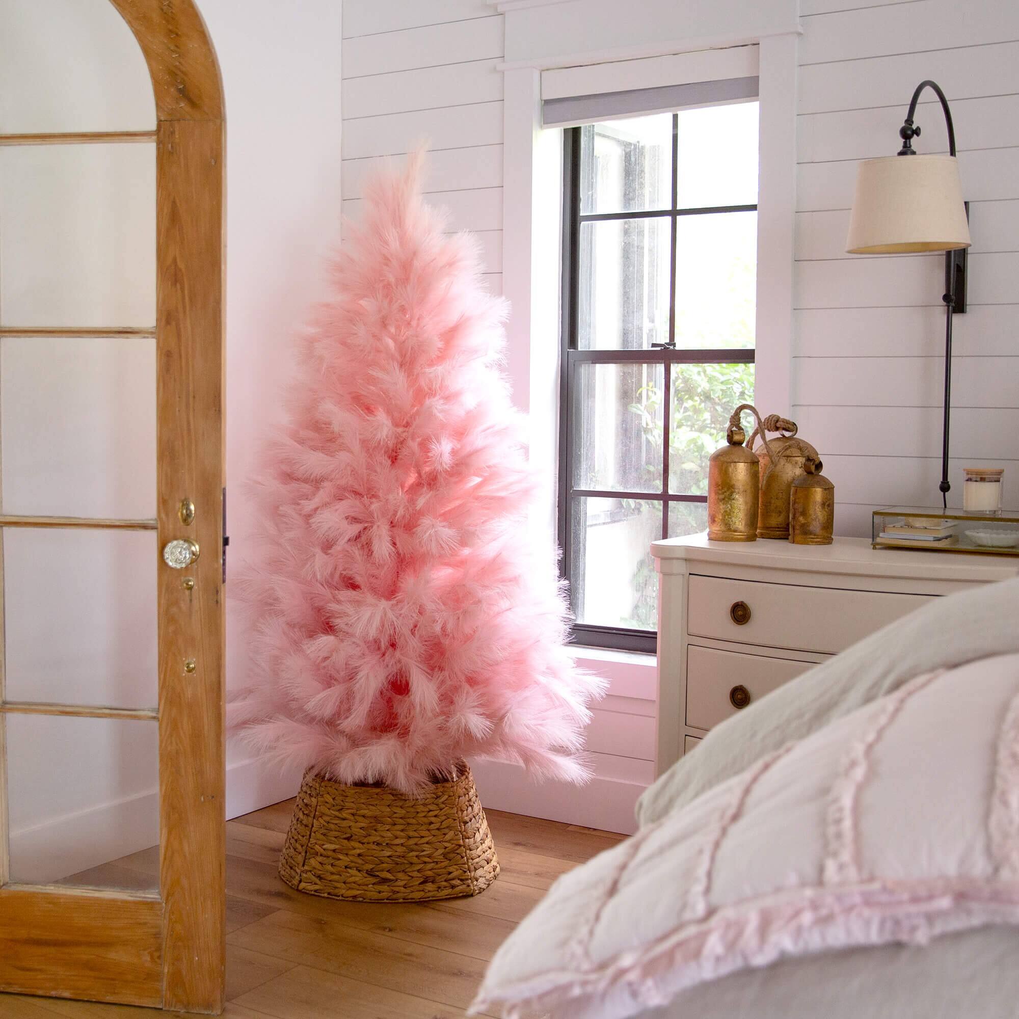 6ft. Unlit Pink Pampas Grass Artificial Christmas Tree
